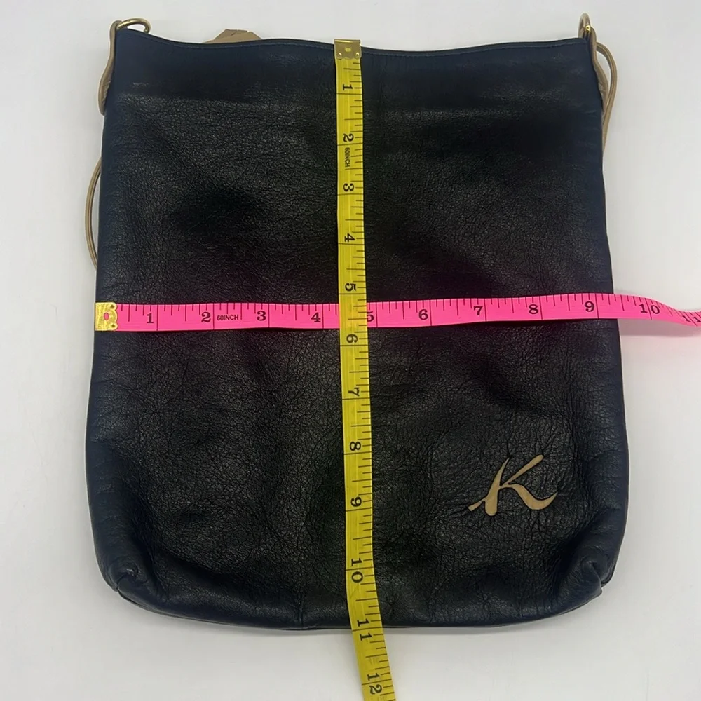 Kitamura Vintage Black/Tan/Gold Leather Crossbody